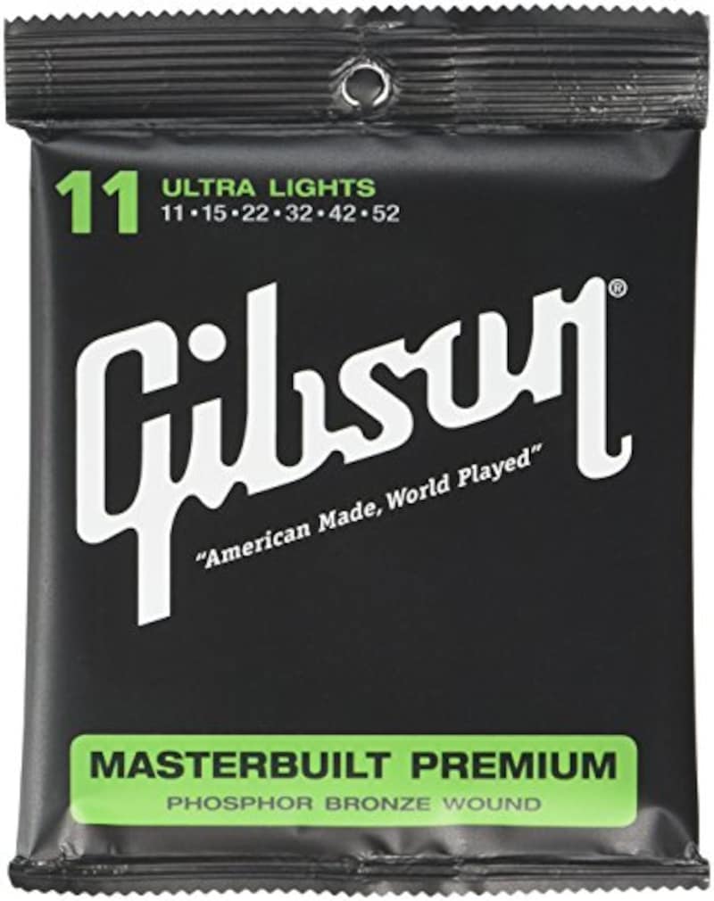 Gibson ,アコースティックギター弦 Masterbuilt Premium ウルトラライトゲージ 011-052 SAG-MB11,‎SAG-MB11