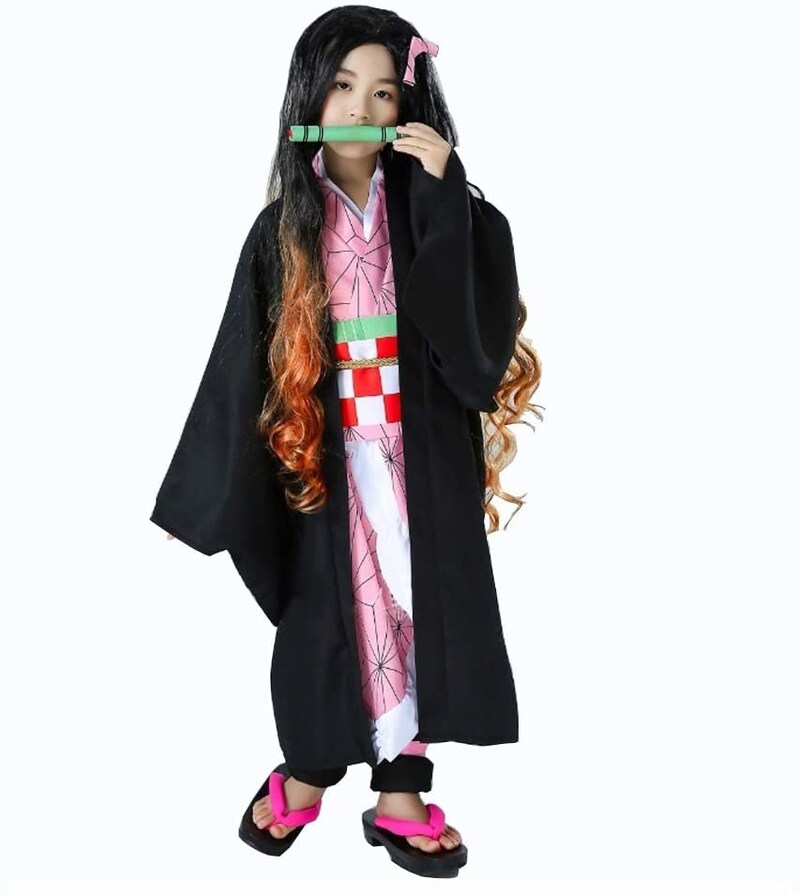 junming-cos,鬼滅の刃 竈門 禰豆子(かまど ねずこ)子供コスプレ衣装