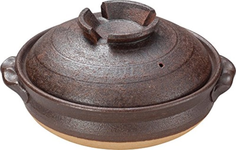 丸伊製陶,信楽焼 へちもん 土鍋 8号 2-3人用 鉄赤,3-1524