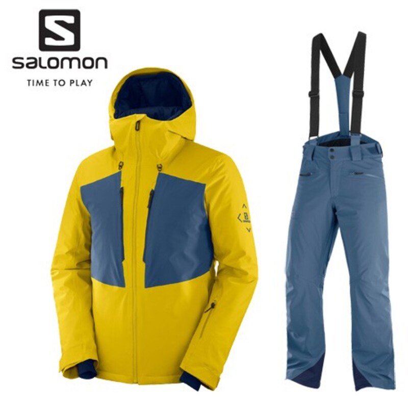 SALOMON（サロモン）,スキーウェアメンズ　HIGHLAND JACKET & FORCE PANT 20-21 Lemon Curry