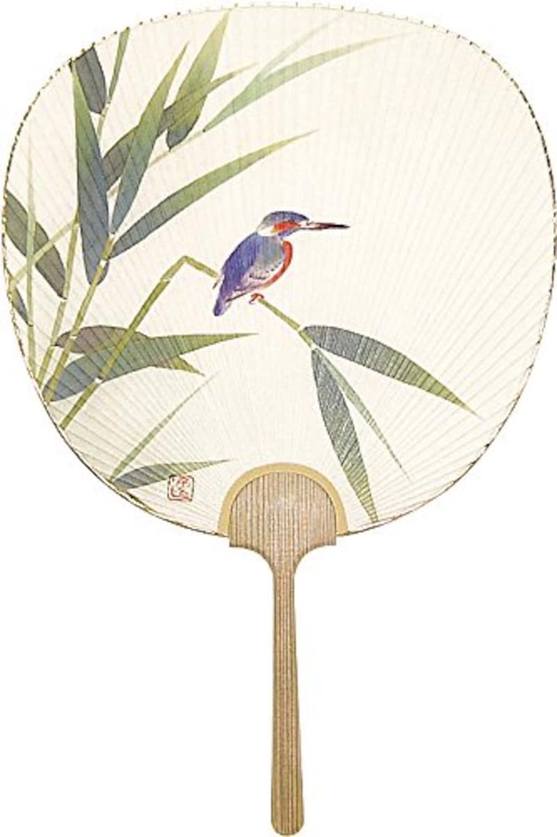 塩見団扇,花鳥（カワセミ）,1365