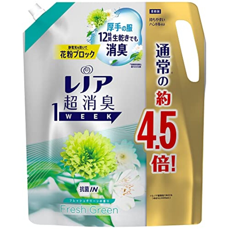 P&G,レノア 超消臭1WEEK 柔軟剤 フレッシュグリーン 詰め替え 大容量 1790mL