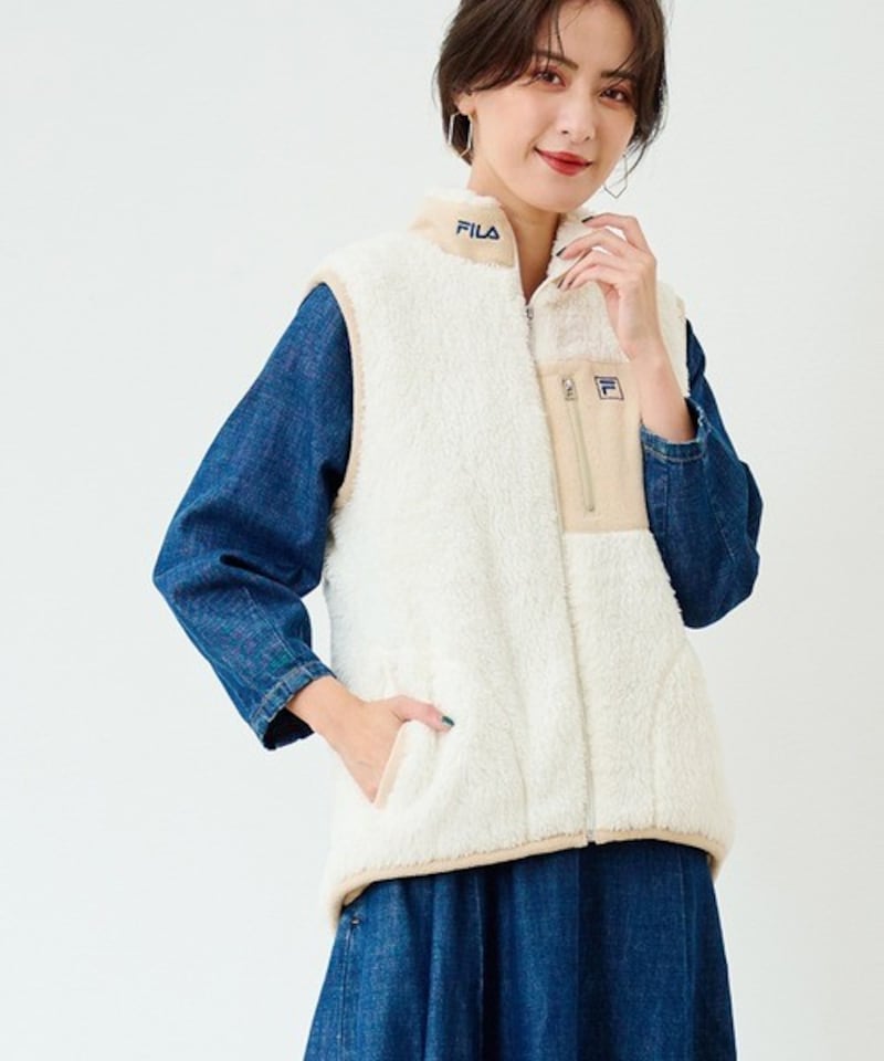 FILA(フィラ),ヒーター付き裏フリースボアベスト