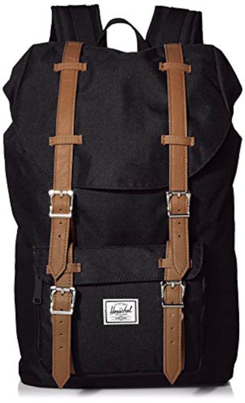 Herschel Supply（ハーシェルサプライ）,Herschel Little America Black & Saddle Backpack,10014-00001-OS