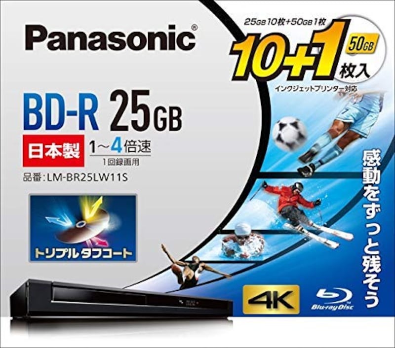 Panasonic（パナソニック）,録画用 4倍速 ブルーレイディスク （追記型）,LM-BR25LW11S