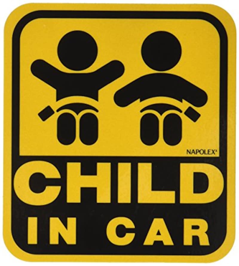Napolex（ナポレックス）,車用 サイン セーフティーサイン CHILD IN CAR マグネットタイプ(外貼り) 傷害保険付