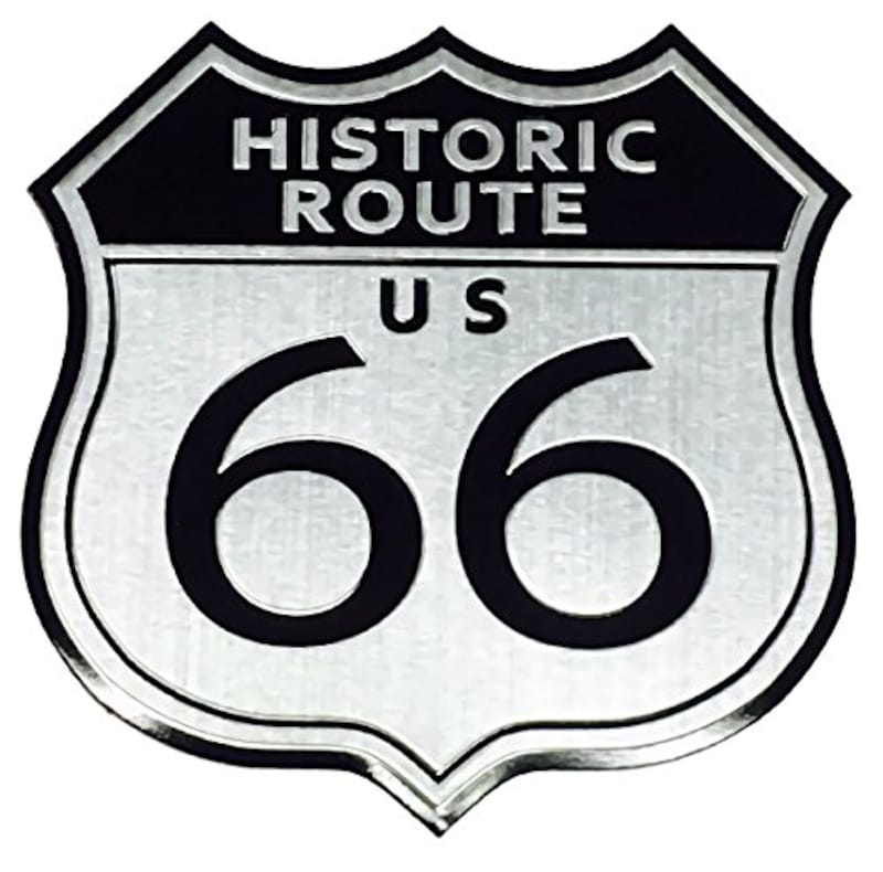 Cat fight,アルミ製 エンブレム U.S. Route 66 ルート66 レトロ ステッカー