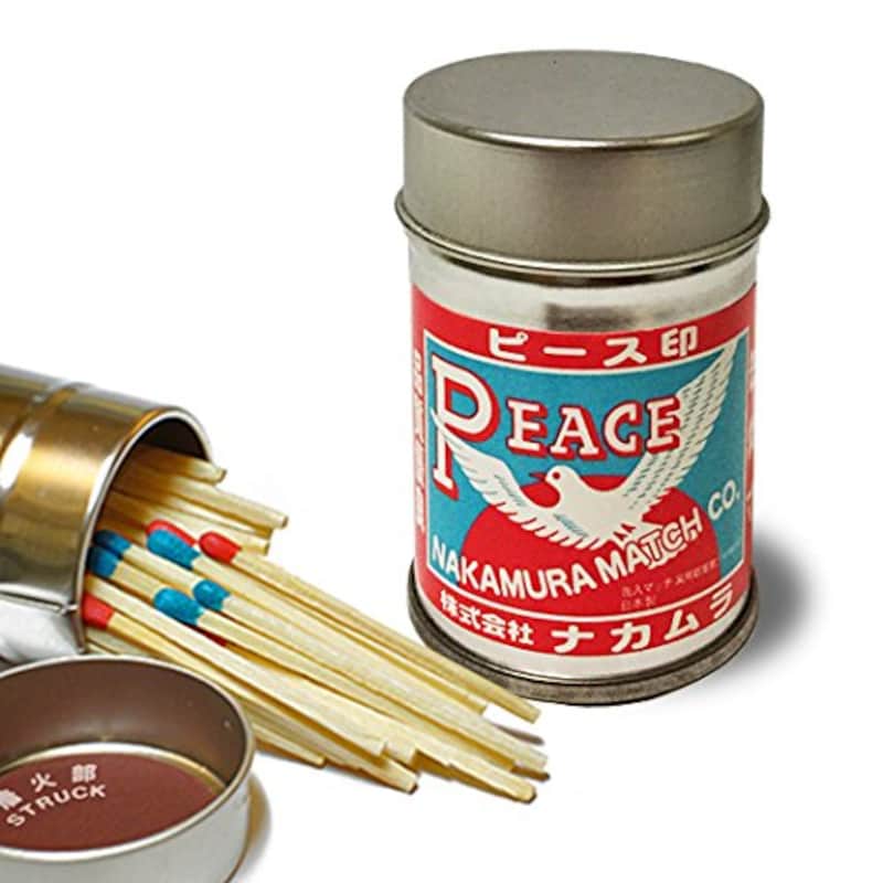 ナカムラマッチ,ピース印 アウトドア・スチール缶マッチ,Nak-012