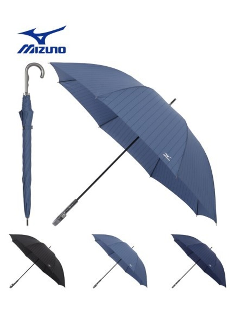 MIZUNO（ミズノ）,ストライプ柄 長傘 【公式ムーンバット】 メンズ 耐風 ジャンプ式,21-015-52221-03