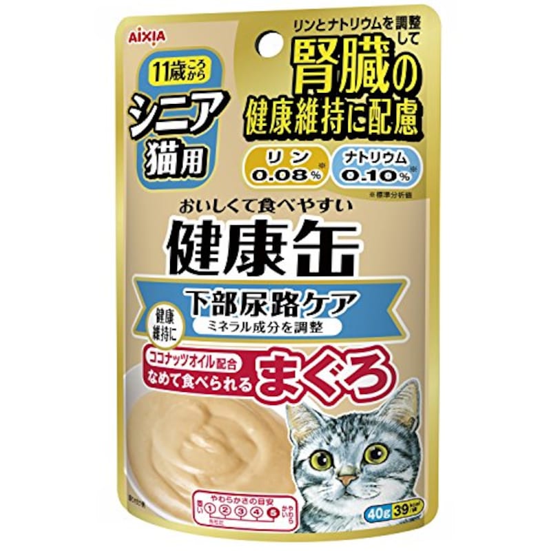 アイシア株式会社,シニア猫用 健康缶パウチ 下部尿路ケア 40g×12袋