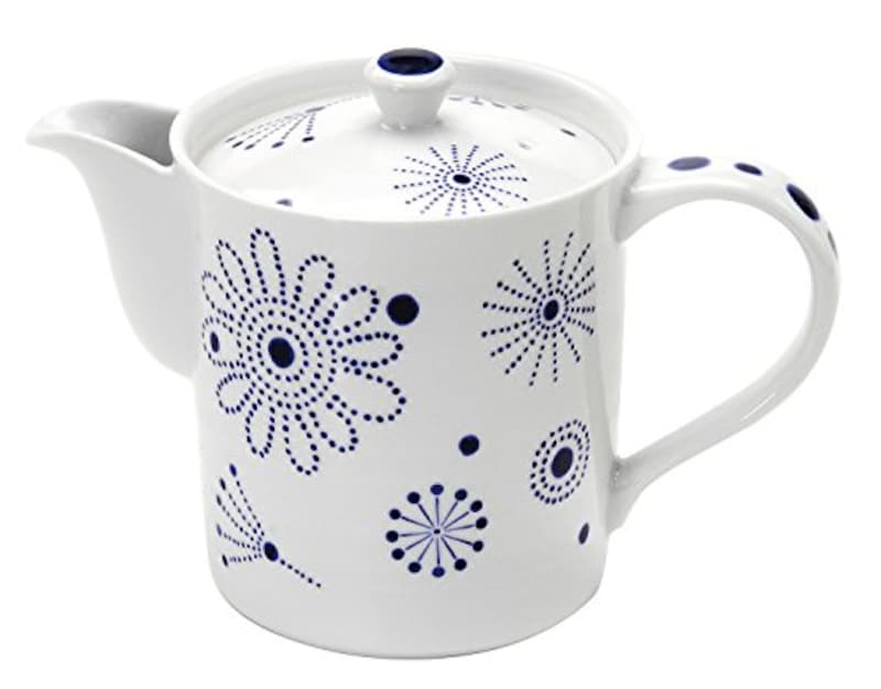 イツミ陶器,ティーポット 白 (筒型茶こしつき) カーニバル,50257