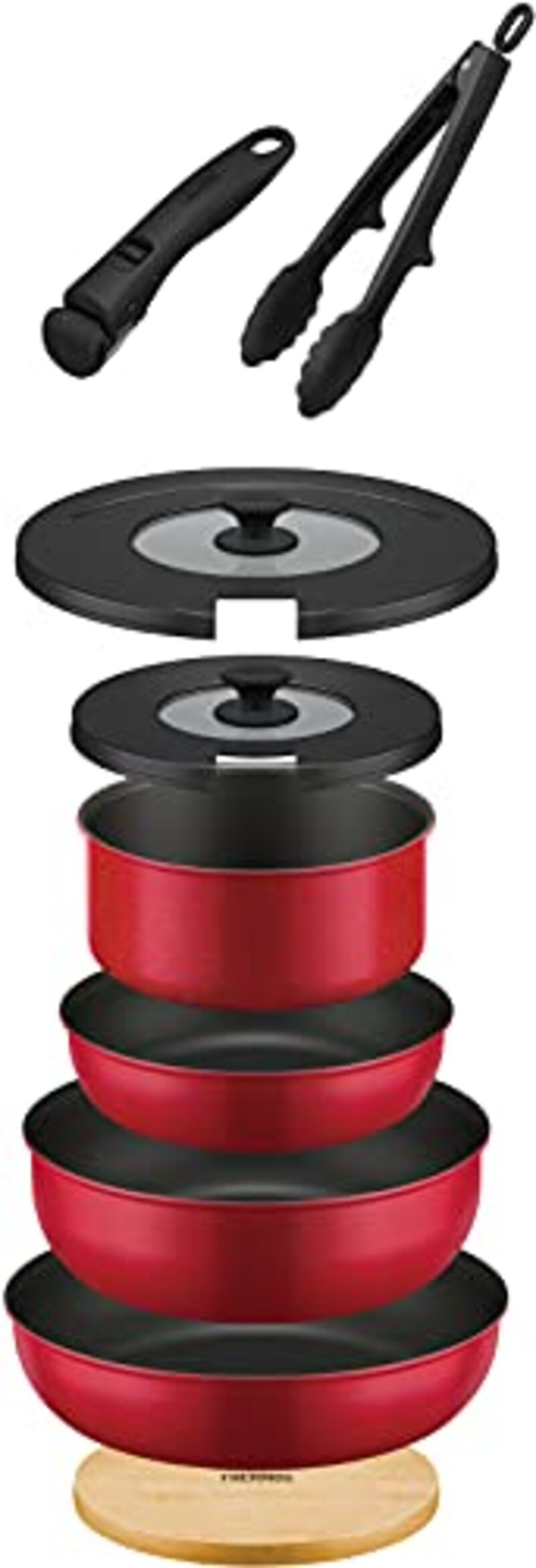 THERMOS(サーモス),デュラブルシリーズ 取っ手のとれるフライパン9点セット