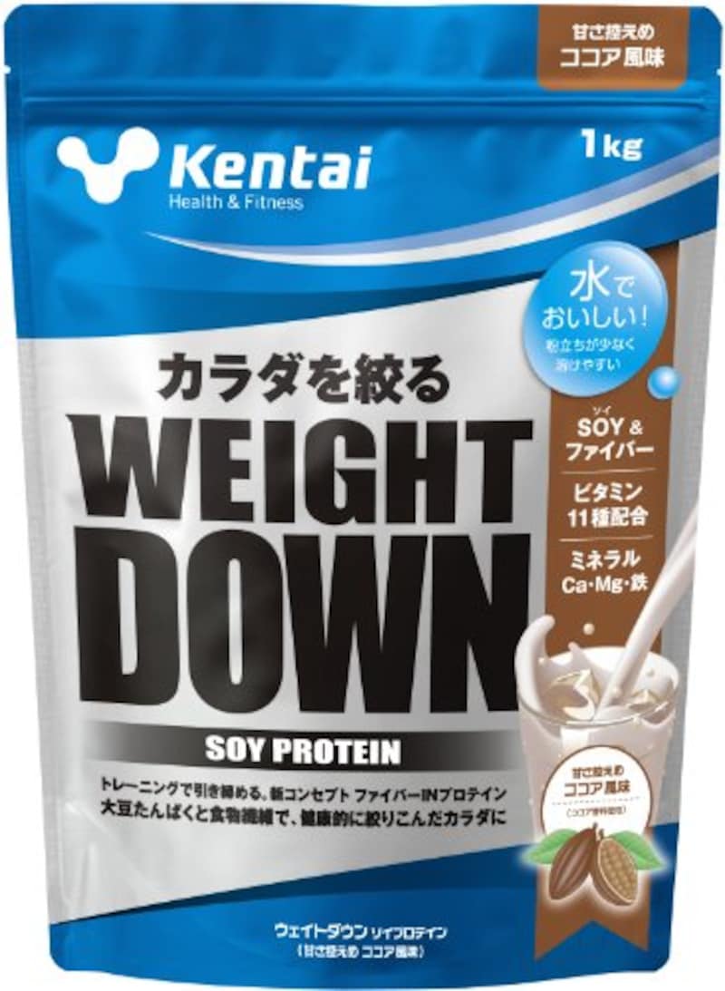 Kentai（健康体力研究所）,ウェイトダウン ソイプロテイン 甘さ控えめココア風味,K1240