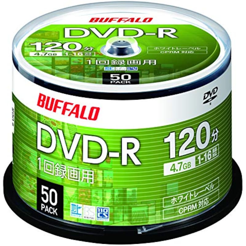 ‎BUFFALO（バッファロー）,DVD-R 1回録画用,RO-DR47V-050PW/N