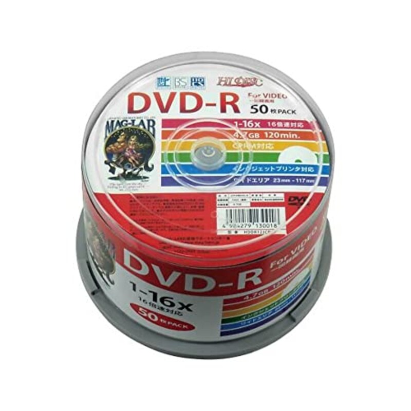 HIDISC（ハイディスク）,一回録画用 DVD-R,HDDR12JCP50