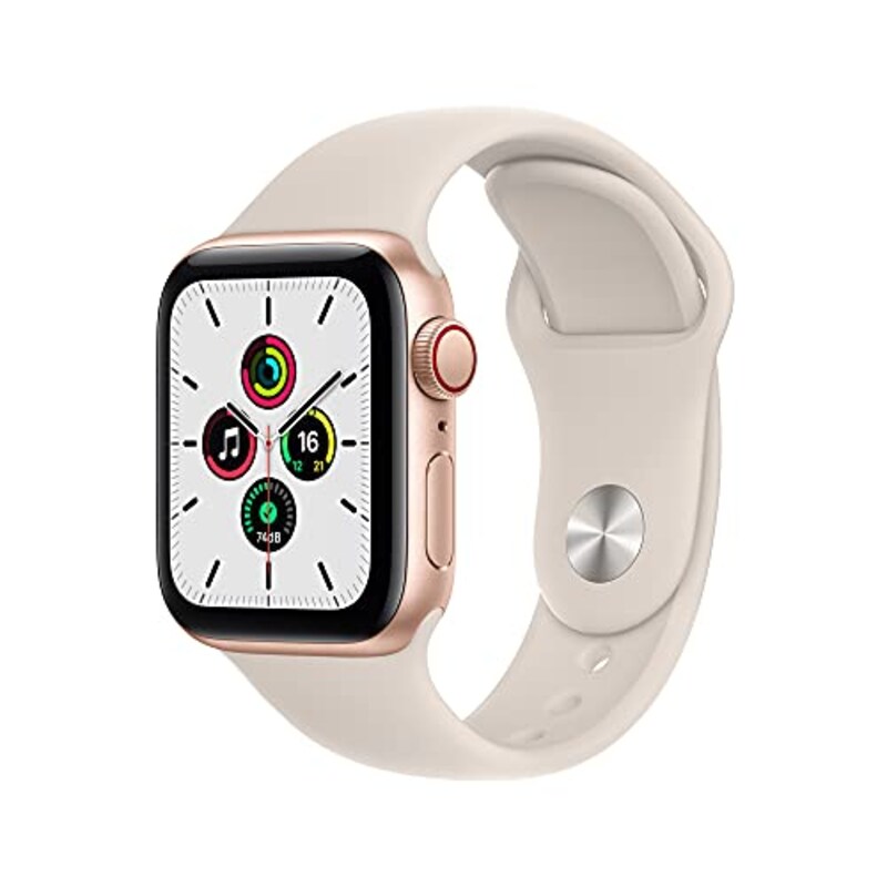 Apple（アップル）,Apple Watch SE(GPS + Cellularモデル)- 40mmゴールドアルミニウムケースとスターライトスポーツバンド - レギュラー