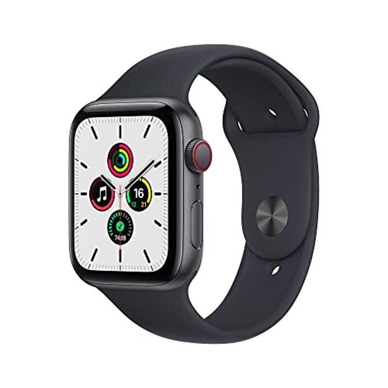 Apple(アップル),Apple Watch SE(GPS + Cellularモデル)- 44mm スペースグレイ アルミニウムケースとミッドナイトスポーツバンド - レギュラー