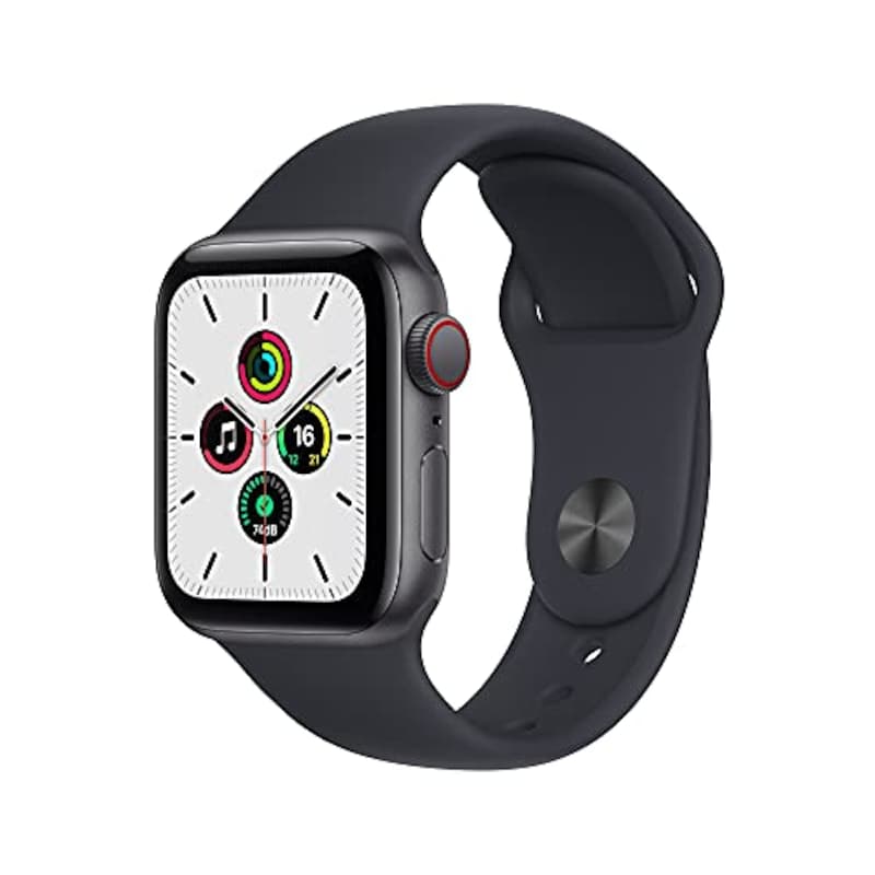 Apple(アップル),Apple Watch SE(GPS + Cellularモデル)- 40mm スペースグレイ アルミニウムケースとミッドナイトスポーツバンド - レギュラー