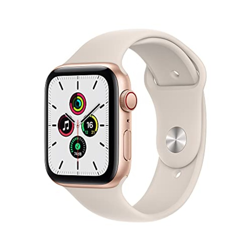 Apple（アップル）,Apple Watch SE(GPS + Cellularモデル)- 44mm ゴールドアルミニウムケースとスターライトスポーツバンド - レギュラー