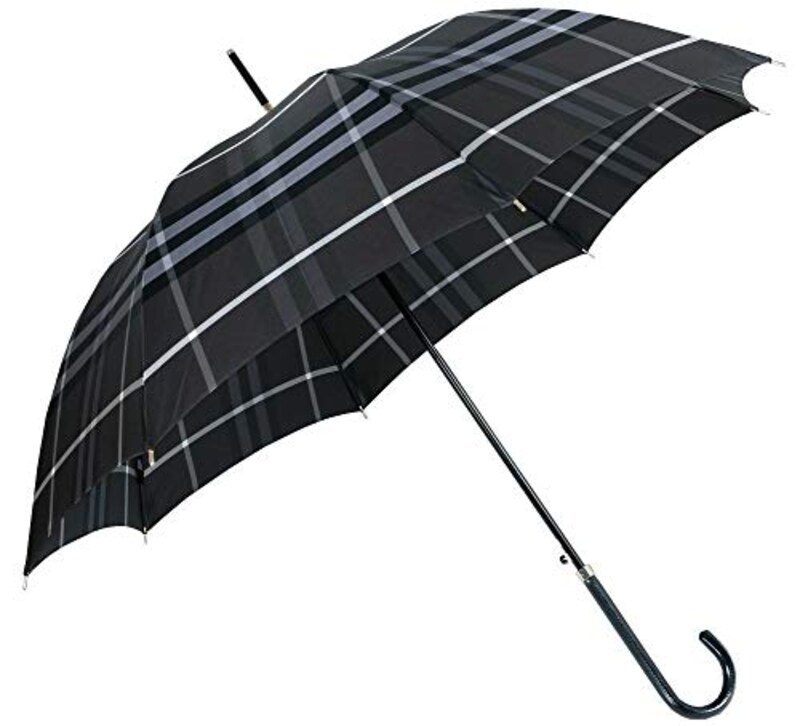 BURBERRY（バーバリー）,カバー付きチェック柄ジャンプ式雨傘 グレー系,1BR-1123701-98