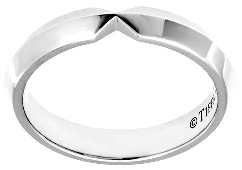 Tiffany&Co.（ティファニー）,V型指輪 ネスティングナローバンドリング プラチナシルバー