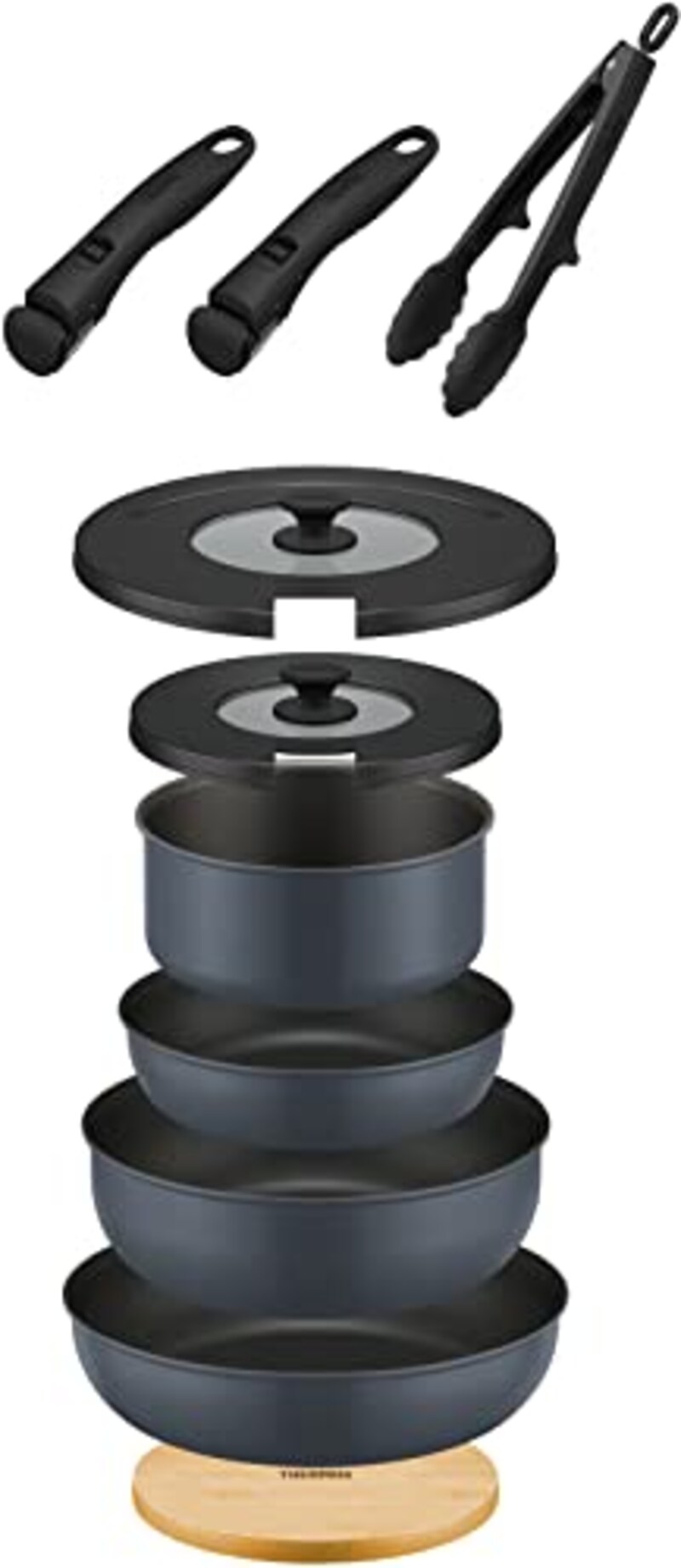 サーモス(THERMOS),デュラブルシリーズ 取っ手のとれるフライパン10点セット IH対応