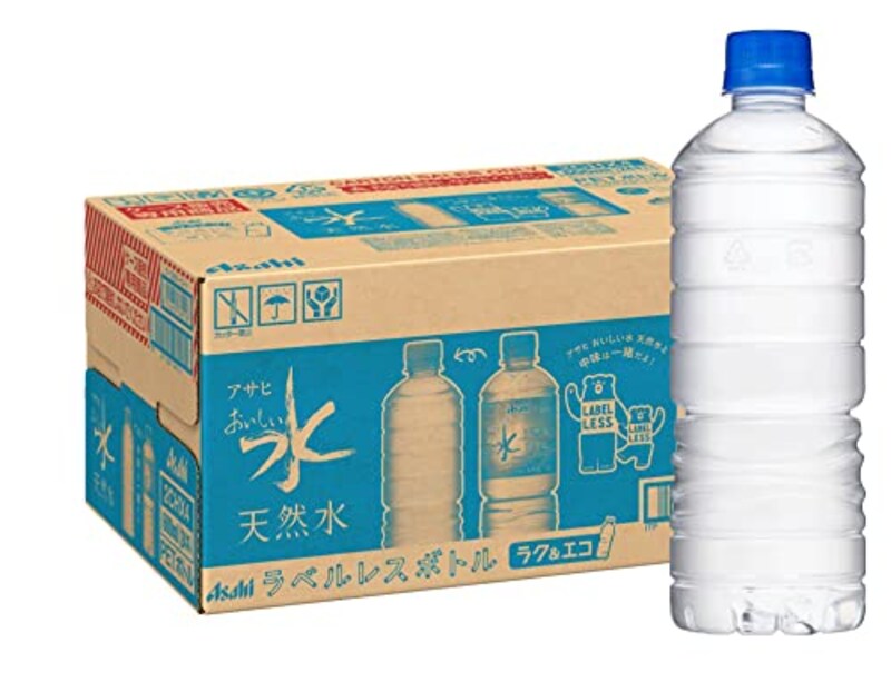 アサヒ飲料,おいしい水 天然水 ラベルレスボトル 600ml×24本