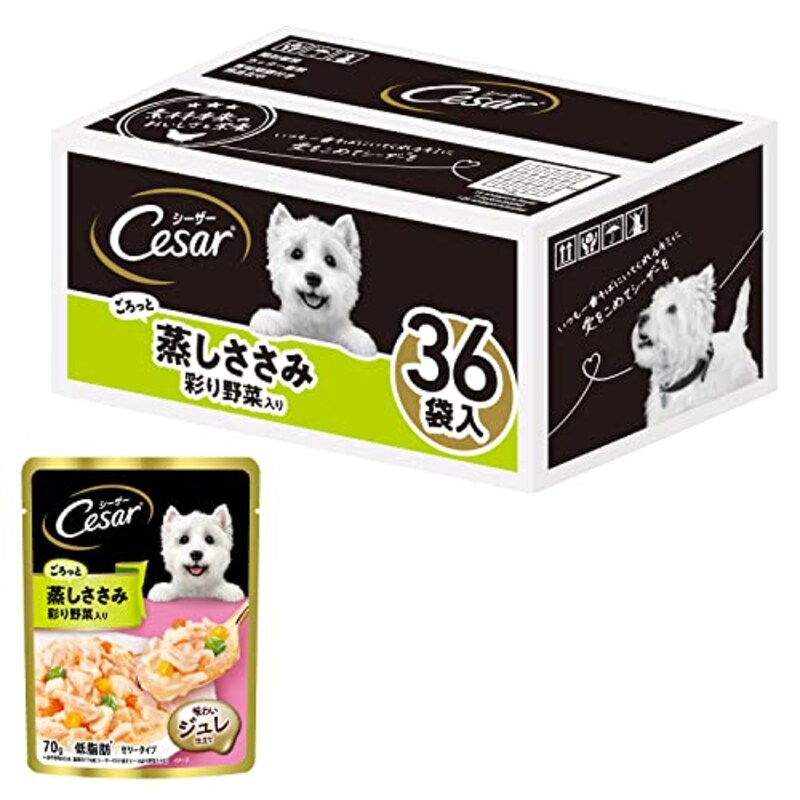 シーザー,ごろっと蒸しささみ 彩り野菜入り 70ｇ×36袋パック