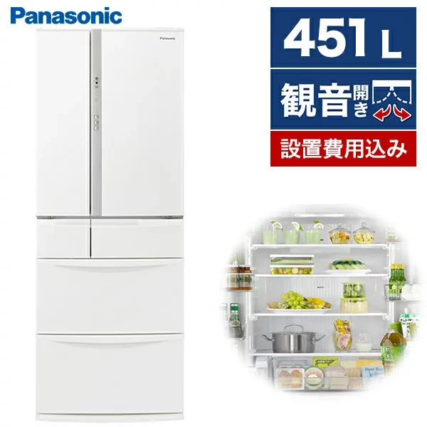 Panasonic（パナソニック）,FVFタイプ 6ドア冷蔵庫,NR-FVF458-W