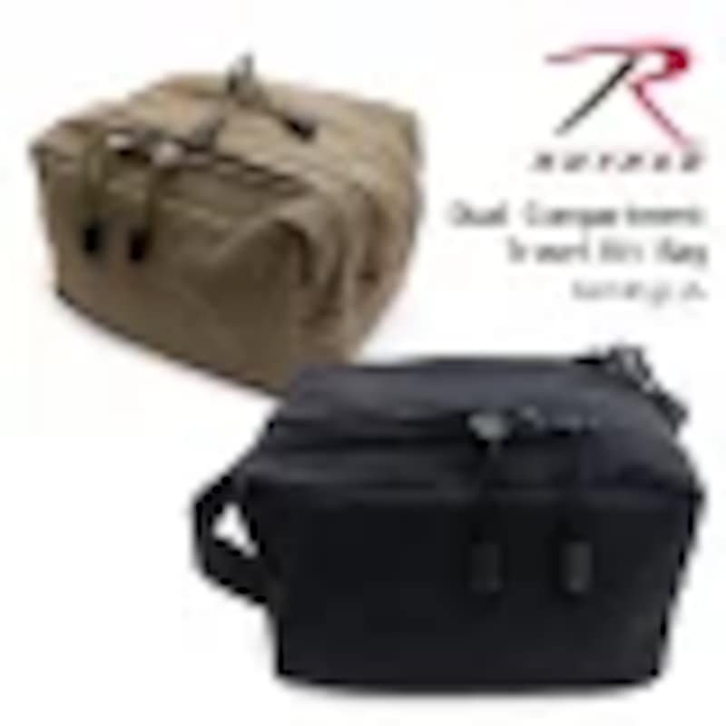 Rothco,CANVAS DUAL COMPARTMENT TRAVEL KIT,rothco-9126-travelkit