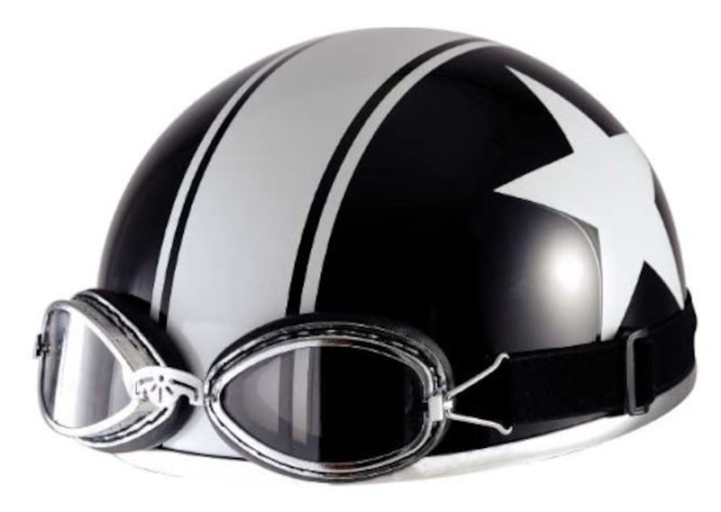 nisco（ニスコ）,ヴィンテージヘルメット ブラック/ホワイトスター,GP-60S