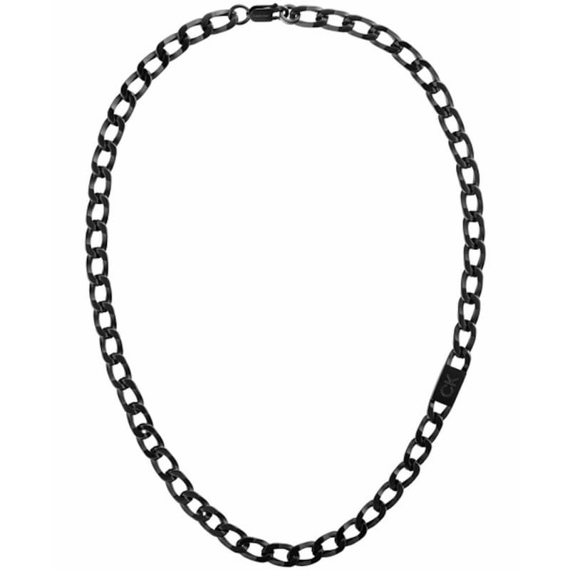Calvin Klein（カルバンクライン）,Men's Stainless Steel Chain Link Necklace Black,68-1rtglkwt93-0236