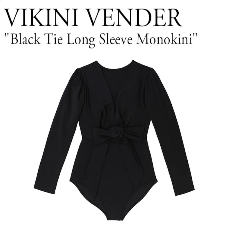 VIKINI VENDER（ビキニベンダー）,Black Tie Long Sleeve Monokini（ブラック タイ ロング スリーブ モノキニ）