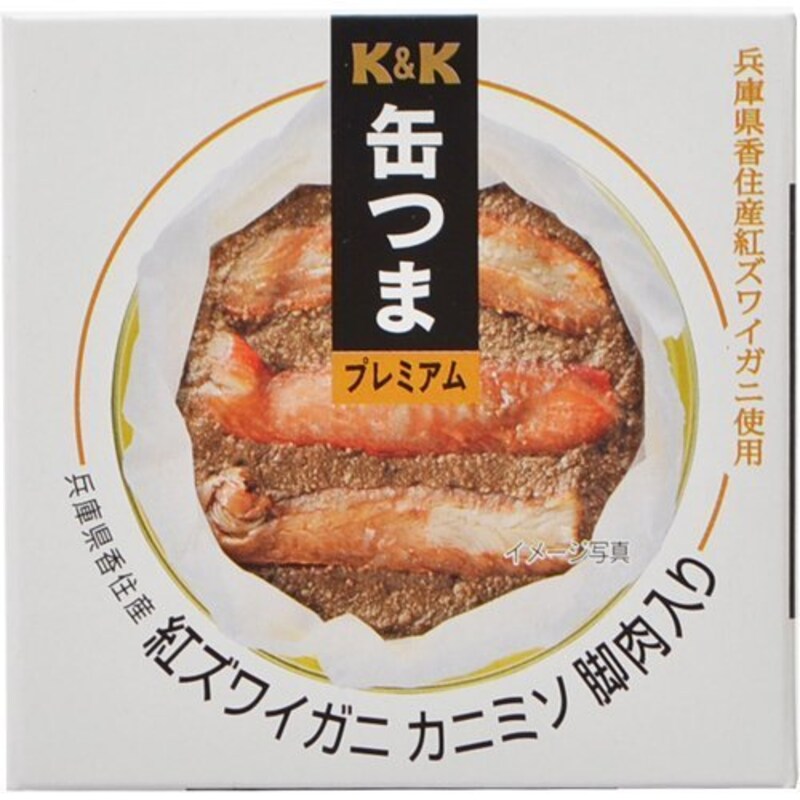 K&K,缶つまプレミアム 兵庫県香住産紅ズワイガニカニミソ脚肉入 60g