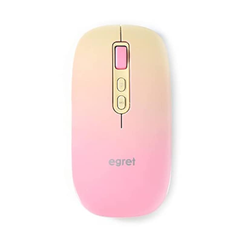 EGRET,充電式無線マウス（PrettiE水柿） 3モード対応、便利ボタン付き,EM23-P2