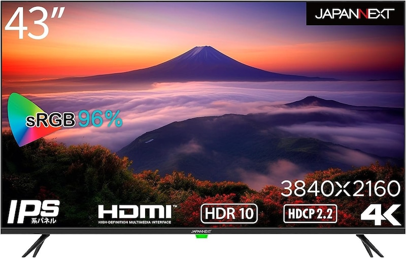JAPANNEXT,43インチ 液晶ディスプレイ,JN-IPS4302TUHDR 