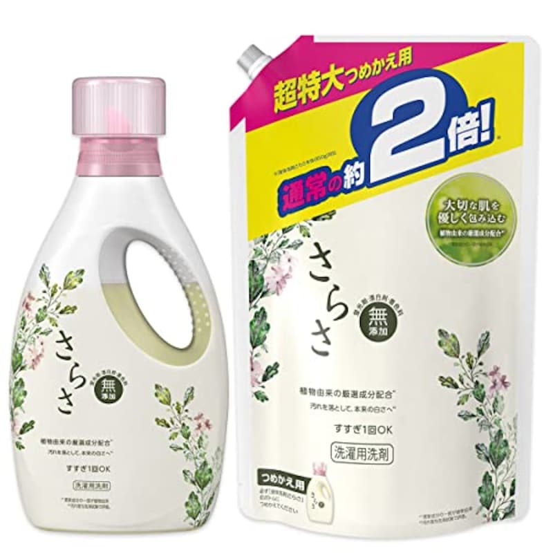 P&G,さらさ 無添加 洗濯洗剤 本体+詰め替え超特大