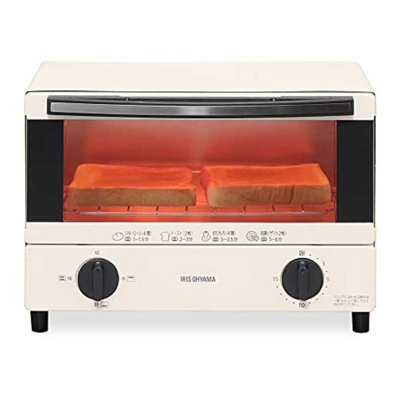 アイリスオーヤマ(IRIS OHYAMA),オーブントースター 2枚焼き 温度調節機能 トレー付