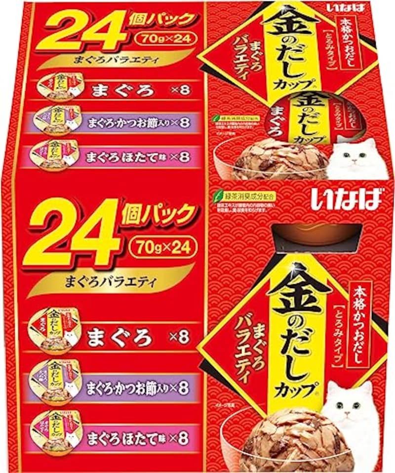 いなばペットフード, 金のだしカップ まぐろバラエティパック 70g×24個パック,‎1023410