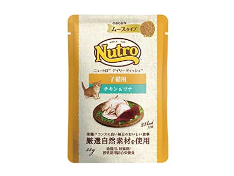 Nutro（ニュートロ）,デイリー ディッシュ 子猫用 チキン&ツナ なめらかなムースタイプ 35g×12個,‎NCW20