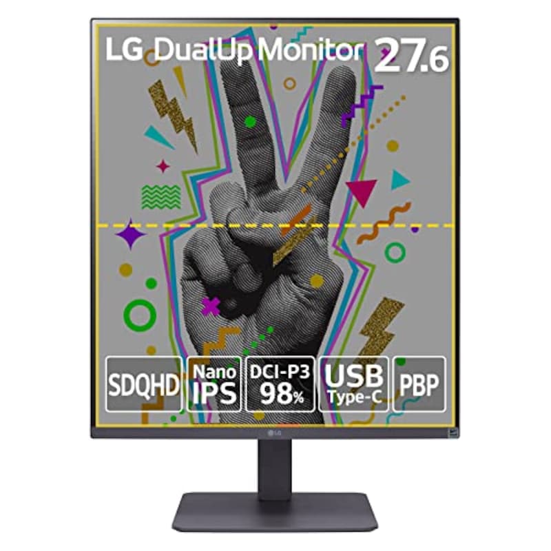 LG Electronics（LGエレクトロニクス）,デュアルアップ モニター28MQ750-C 27.6インチ / 16:18 SDQHD(2560×2880) / Nano IPS非光沢/DCI-P3 98%/ 2倍の画面で、2倍の体験 / スピーカー搭載/高さ調節、傾き調整、ピボット対応/USB Type-C、HDMI×2、DisplayPort / 3年安心・無輝点保証
