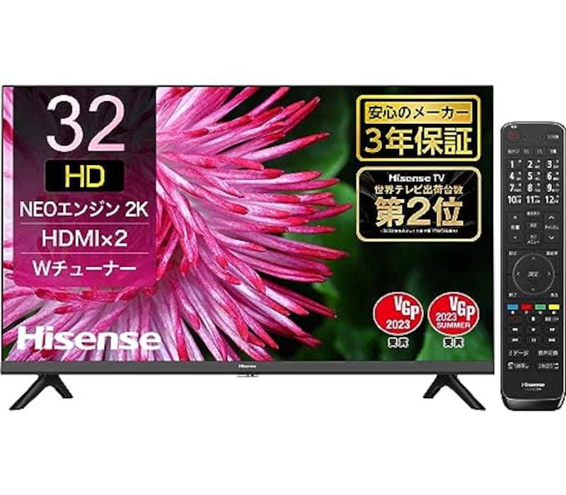 ハイセンス,液晶テレビ 32V型 ダブルチューナー 外付けHDD裏番組録画対応 2021年モデル,32A35G