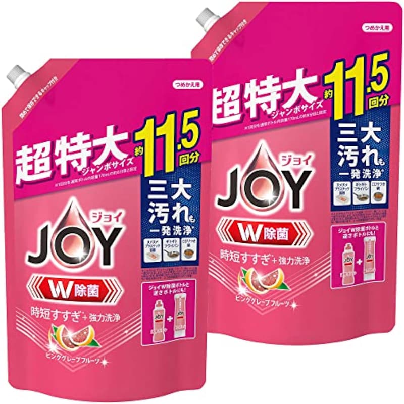 P&G,【まとめ買い】 [大容量] ジョイ W除菌 食器用洗剤 1,490mL × 2個