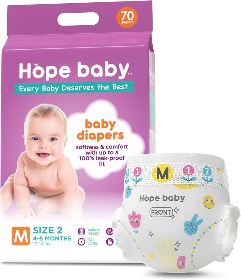 HOPE BABY,【テープ Mサイズ】HOPE BABY オムツ テープ M (6~8kg) 70枚