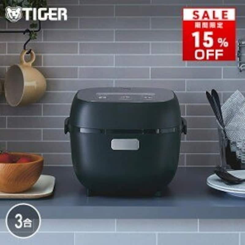 TIGER（タイガー）,炊飯器　遠赤黒特厚釜3合