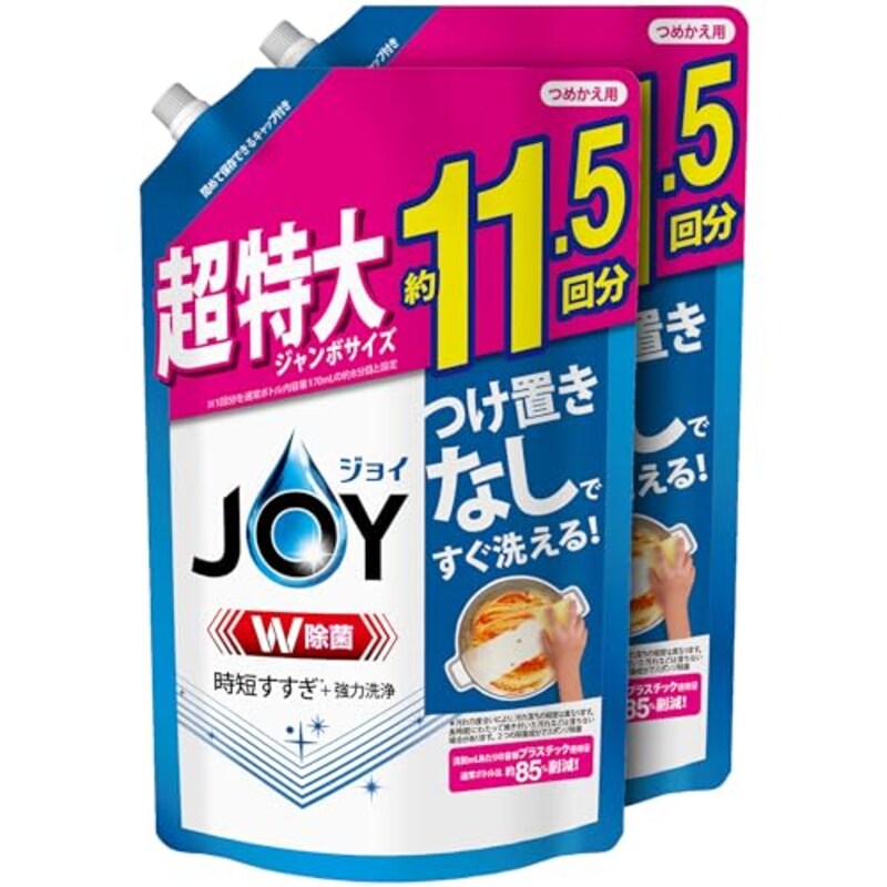 P&Gジャパン,ジョイ W除菌 食器用洗剤 詰め替え 超特大ジャンボ 1,490mL × 2個