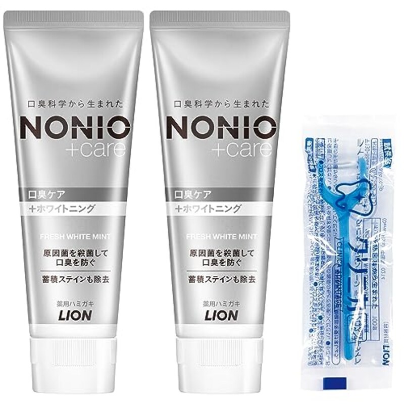 NONIO(ノニオ),プラス ホワイトニング 歯磨き粉セット 130g×2個+Y字フロス付き
