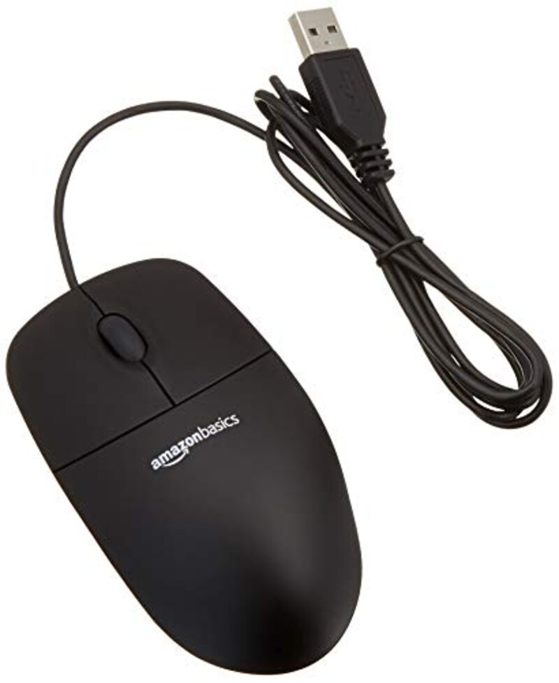 Amazonベーシック,マウス USB有線 ブラック