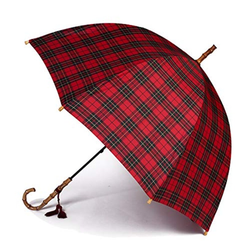 WAKAO（ワカオ）,バンブー 雨傘 タータンチェック 長傘 ,ー