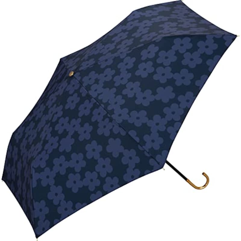 Wpc.（ダブリュピーシー）,雨傘 フラワーレース ミニ ネイビー 折りたたみ傘
